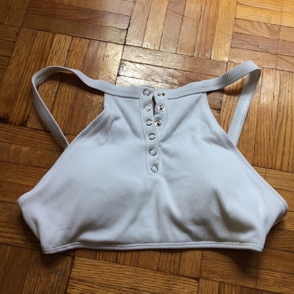 White Aerie ribbed bikini top